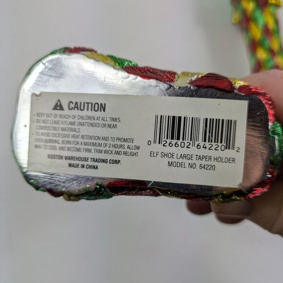 Elf Shoe Candlestick Holders 6.5" Christmas Holiday Decor Jester Mardi Gras Gold - Picture 8 of 15